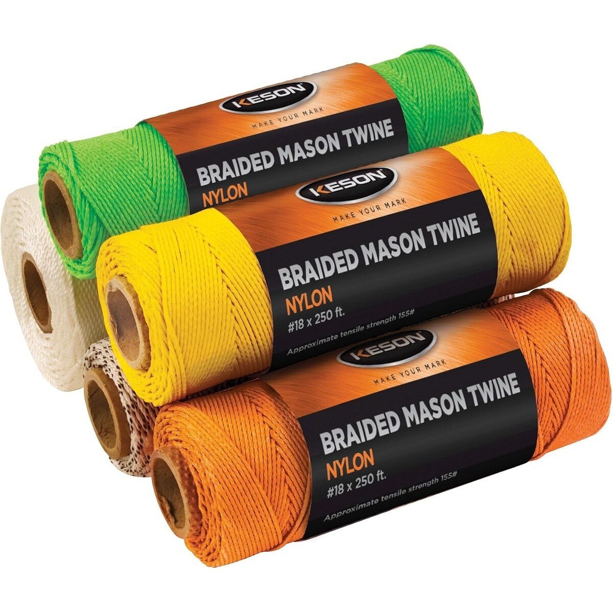 Keson PB250 Pink Braided Nylon Mason Twine 18 x 250' - 2