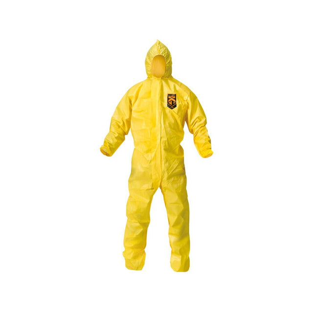 Kimberly Clark 09814KC2 A70 Chemical Splash Protection Coverall with Hood Yellow XL