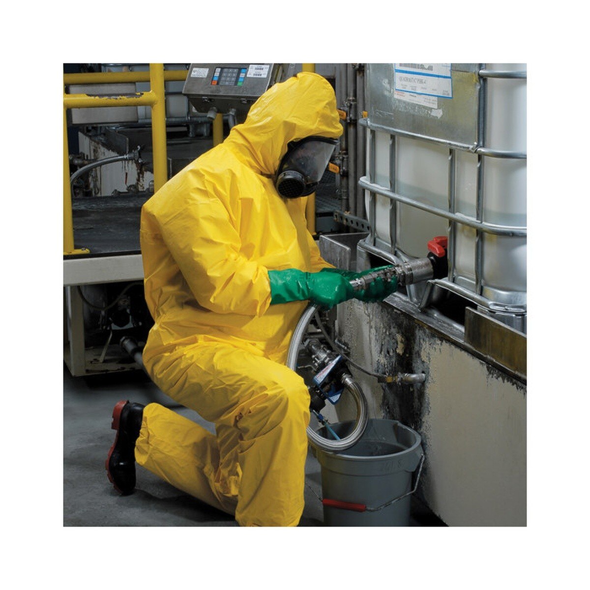 Kimberly Clark 09814KC2 A70 Chemical Splash Protection Coverall with Hood Yellow XL - 4