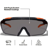 Klein 03007 OTG Safety Glasses Shaded Gray Anti-Fog Scratch Resistant Lens (1 Pack) - 2