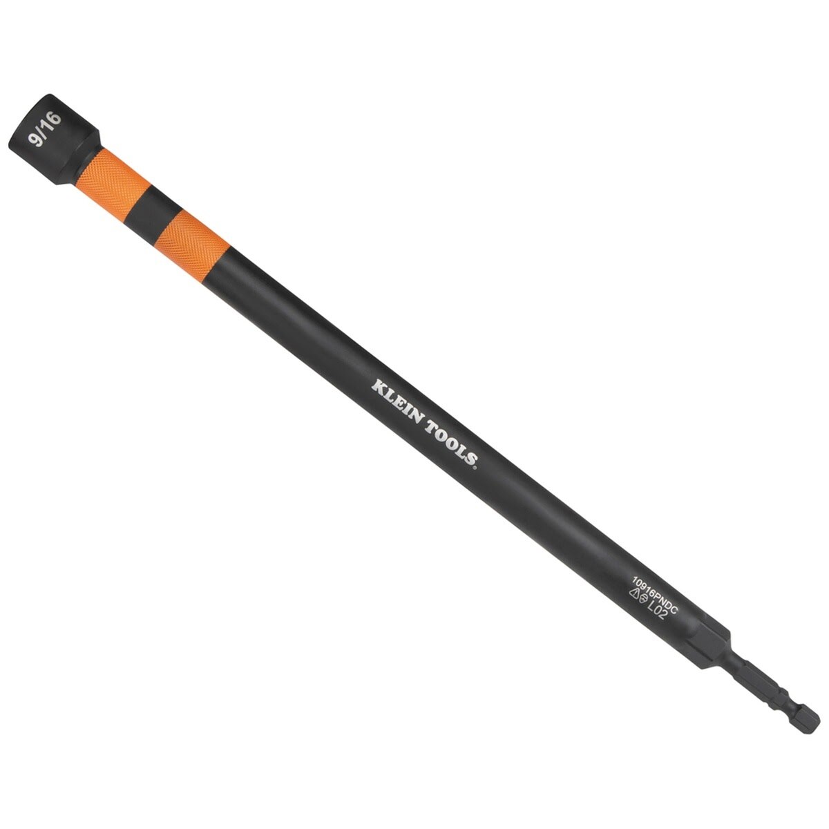 Klein 10916PNDC 9/16 Inch Magnetic Color-Coded Power Nut Setter, 10 Inch Hollow Core Impact Rated