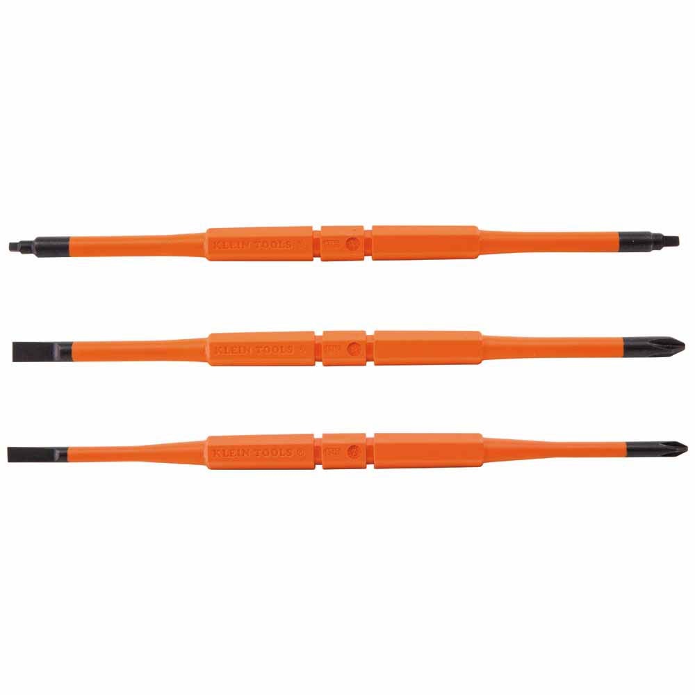 Klein Tools 13157INSP Screwdriver Blades, Insulated Double-Ended Slotted, Phillips, 2-Pack - 2