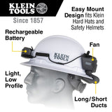 Klein 29025 Modular Rechargeable Battery for Hard Hat Cooling Fan and USB-C Devices (USB-C Cable) - 3