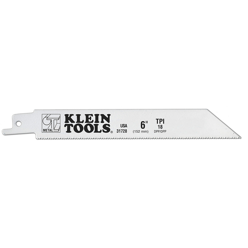 Klein Tools 31728 Saw Blade for Heavy Metals, 18 TPI, 6", 5-Pack