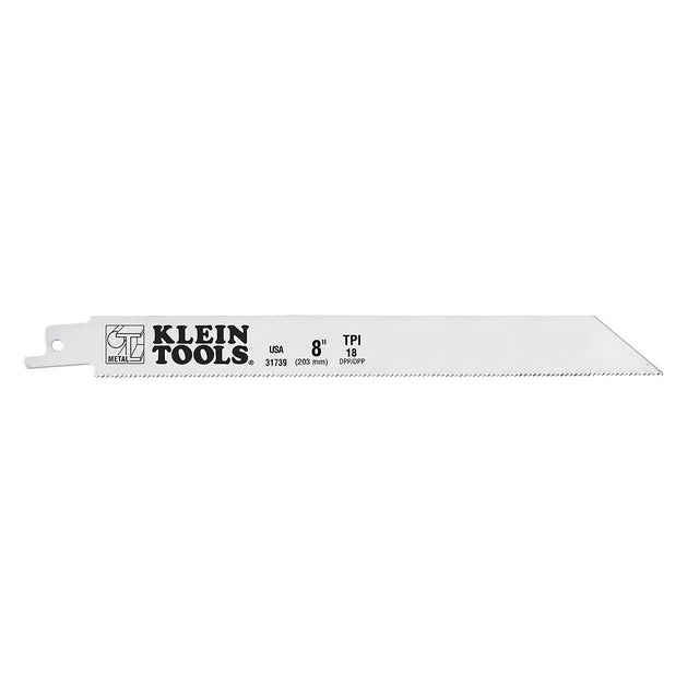 Klein 31739 8" 18 TPI Reciprocating Saw Blades, 5-Pack