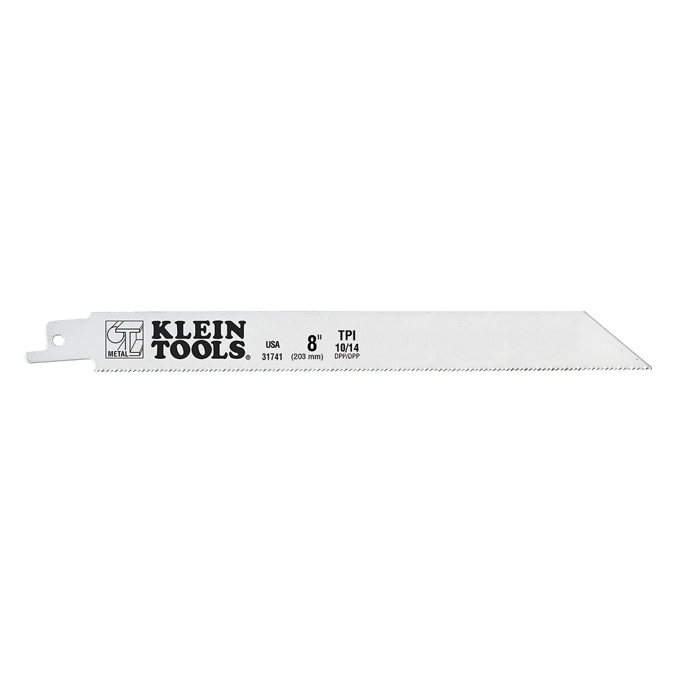 Klein 31741 8" 10/14 TPI Reciprocating Saw Blades, 5-Pack