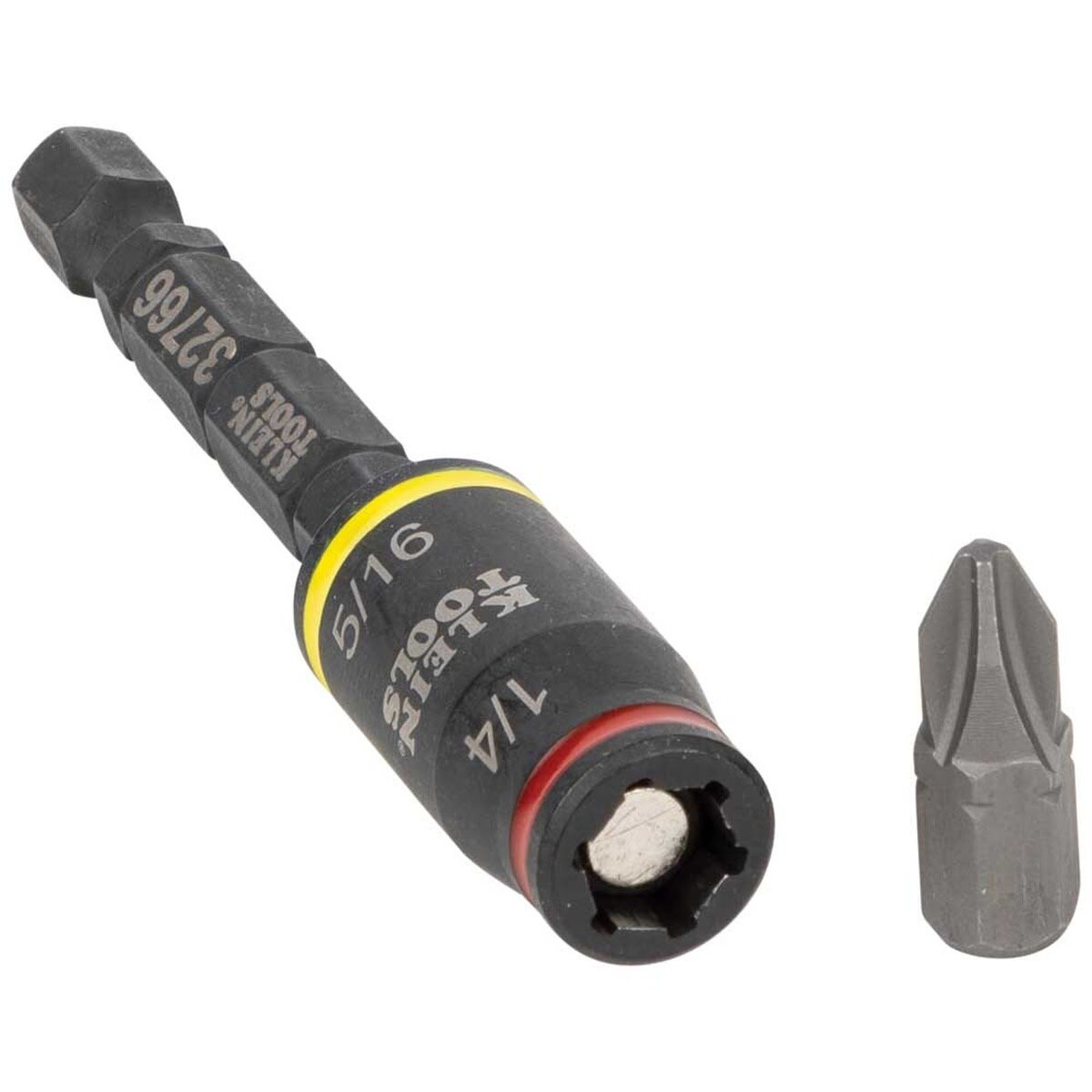 Klein 32766 3-in-1 Impact Flip Socket, 1/4 Inch, 5/16 Inch, 3 Inch Length - 5