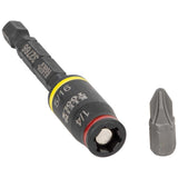 Klein 32766 3-in-1 Impact Flip Socket, 1/4 Inch, 5/16 Inch, 3 Inch Length - 5