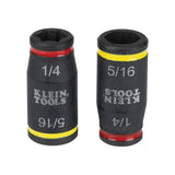 Klein 32768 3-in-1 Impact Flip Socket Set, 1/4 in. and 5/16 in. (2 Piece) - 5