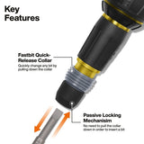Klein 32960ARCHT Ratcheting Fastbit Tru-Grip Screwdriver with #2 Phillips and 6 mm Slotted Double-Ended Bit (2 Piece) - 3