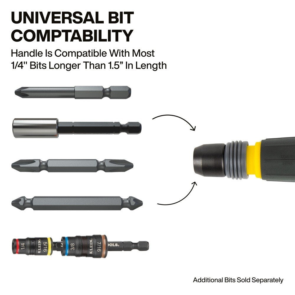 Klein 32960A Fastbit Tru-Grip Screwdriver with Quick-Release Collar, #2 Phillips & 6 mm Slotted Tips - 3