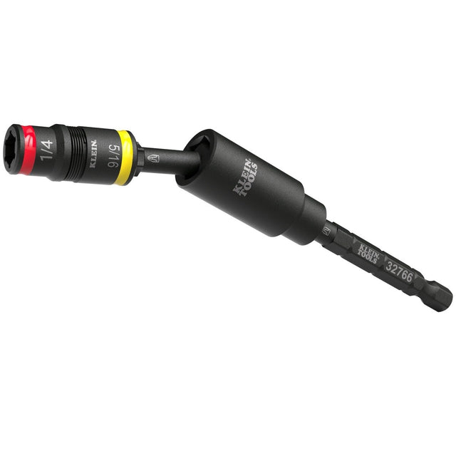 Klein 32982 Impact Flip Socket with Swivel Adapter, 1/4 in. and 5/16 in. Hex (3 Piece)