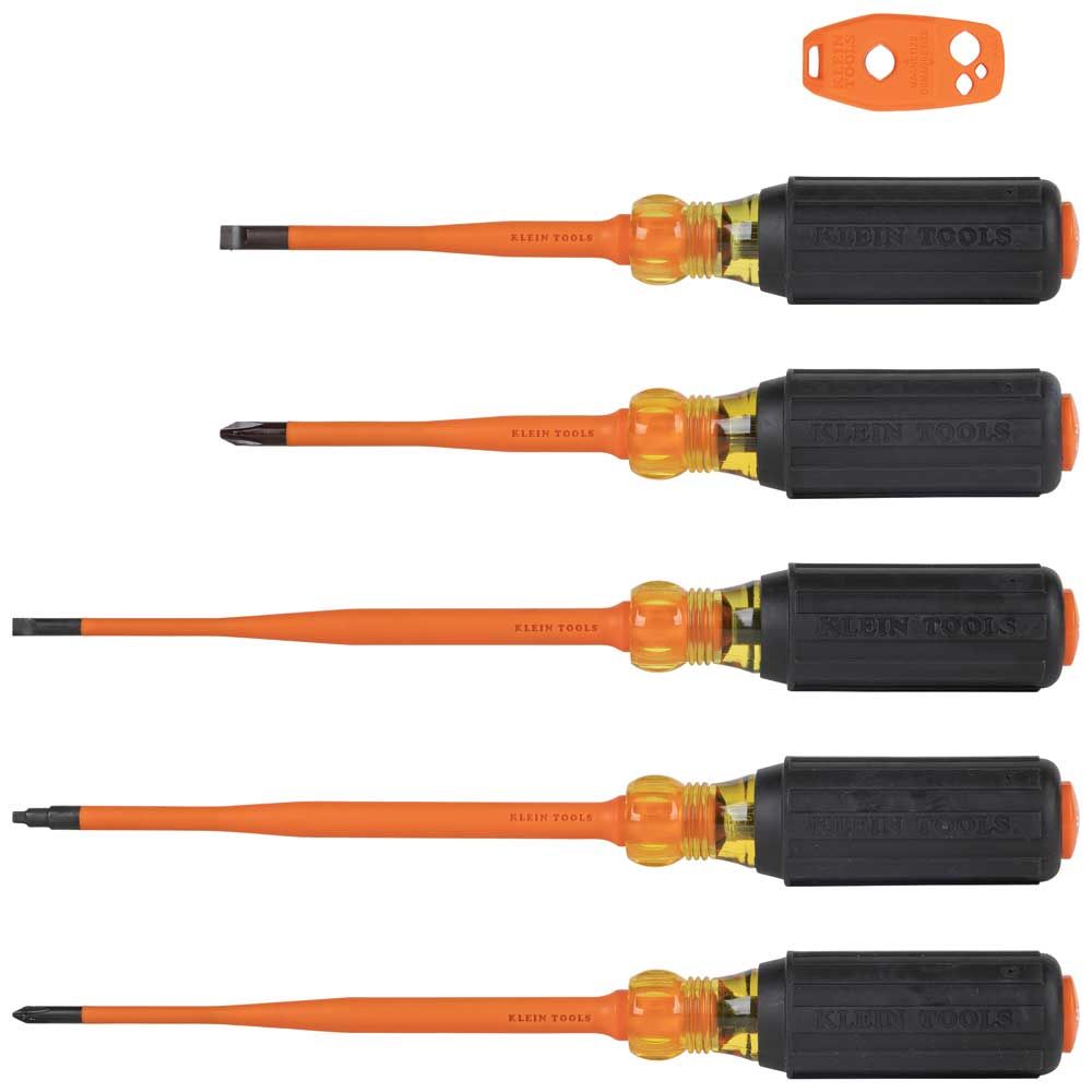 Klein 33736INS Screwdriver Set, 1000V Slim-Tip Insulated and Magnetizer, 6-Piece - 2