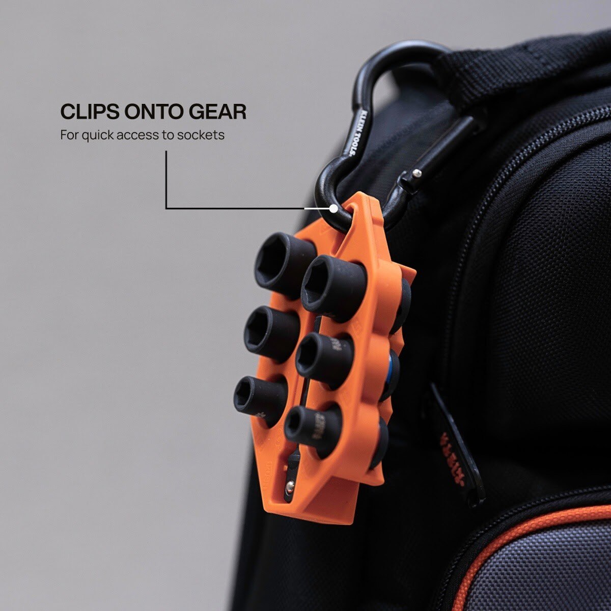 Klein 33808 Grab-And-Go SAE Impact Socket Set with 3/8 Inch Drive and Carabiner (7 Piece) - 6