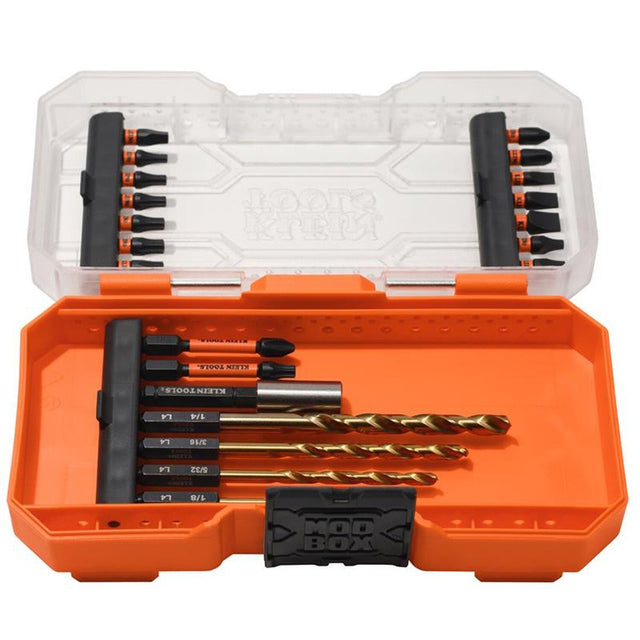 Klein 33811B Drill and Driver Bit Set with Titanium-Nitride Coated Bits and MODbox Compatible Case (21 Piece)
