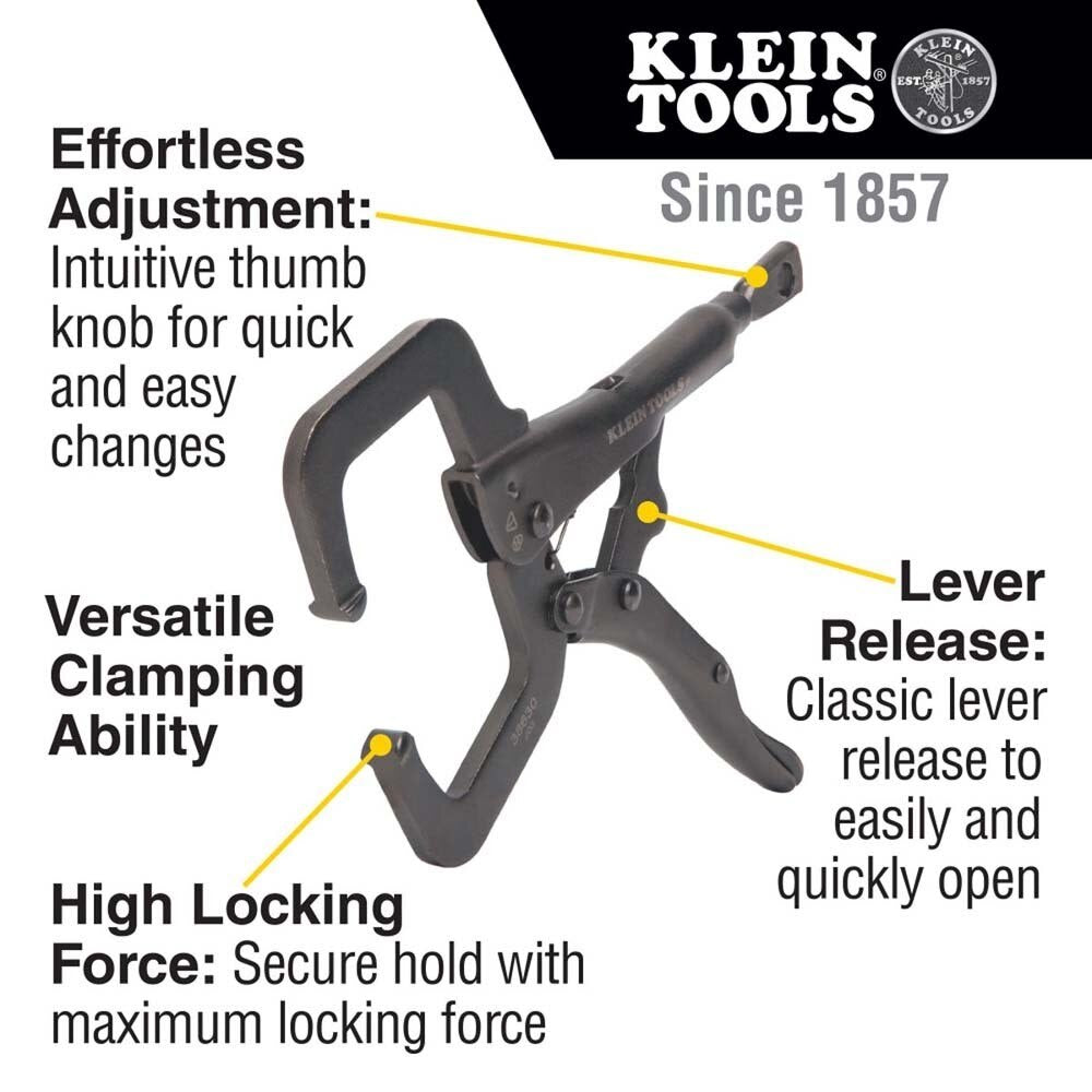 Klein 38631 C-Clamp Locking Pliers With Standard Jaws, 9-Inch - 2
