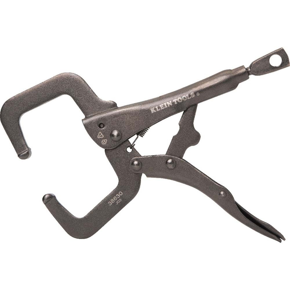 Klein 38664 Locking Pliers Set, C-Clamp, Long Nose, Curved Jaw, 3-Piece - 7