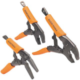 Klein 38665 Locking Pliers, Long Nose 6-Inch, Curved Jaw 7- and 10-Inch, 3-Piece