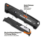 Klein 44308 6.8" Auto-Loading Retractable Utility Knife with Dual-Sided Blade Magazine (10 Blades) - 4