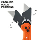 Klein 44309 FLICKBLADE Pry Bar Utility Knife 2.42 in. Blade with 2-Position Lock and Reversible Belt Clip (1 Pack) - 2