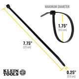 Klein 450-200 Cable Ties, 50 lb Tensile Strength, 7.75 Inch, Black (100 Pack) - 3