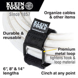 Klein 450-600 Hook and Loop Cinch Straps Multi-Pack for Cable Management (6 Pack) - 2