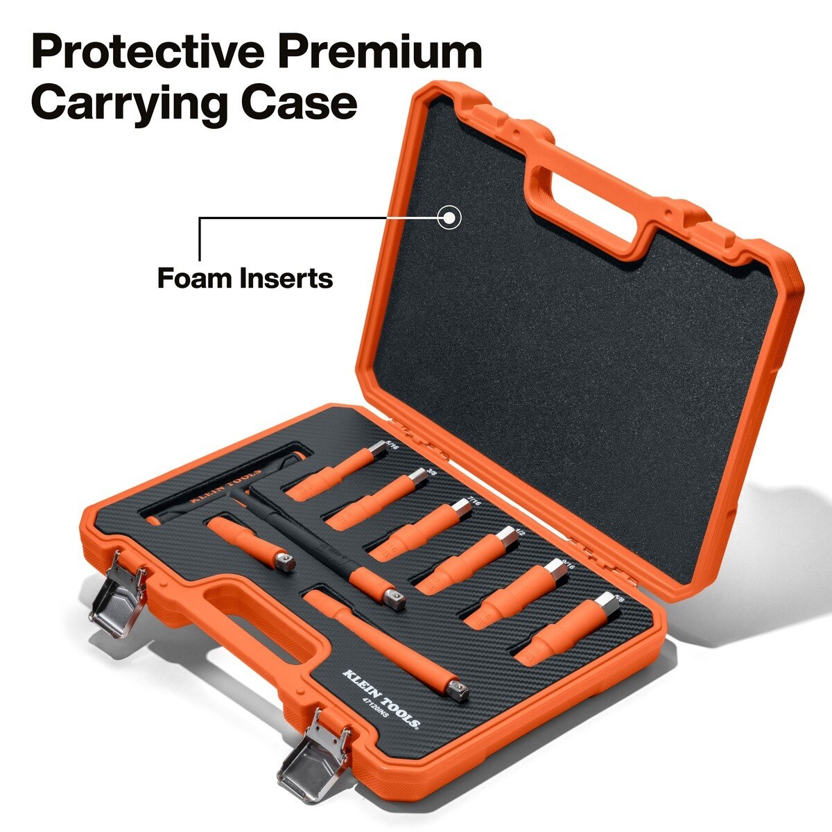 Klein 47120INS Insulated T-Handle and Hex Bit Set 1000V Rated with Case 15" x 11" x 3" (9 Piece) - 5