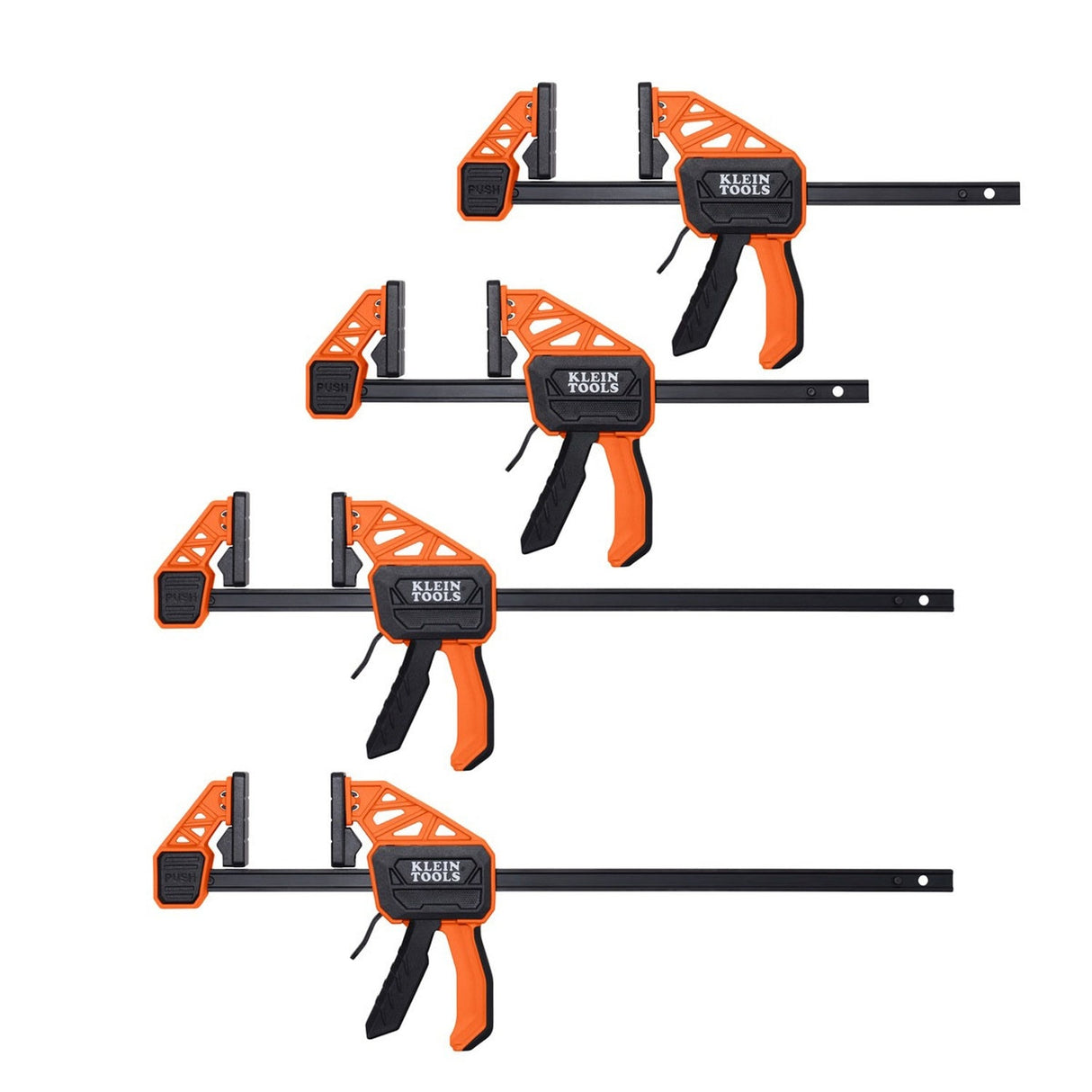 Klein 47552 Speed-Klamp 6 in. and 12 in. Quick Clamps with 150 lb Clamping Force, Dual Clamp/Spreader (4 Pack)