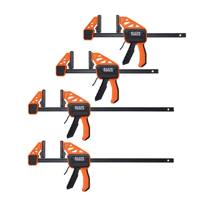Klein 47552 Speed-Klamp 6 in. and 12 in. Quick Clamps with 150 lb Clamping Force, Dual Clamp/Spreader (4 Pack)