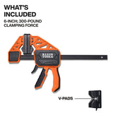 Klein 47555 Speed-Klamp 6-Inch Quick Clamp with 300-Pound Clamping Force (1 Pack) - 2