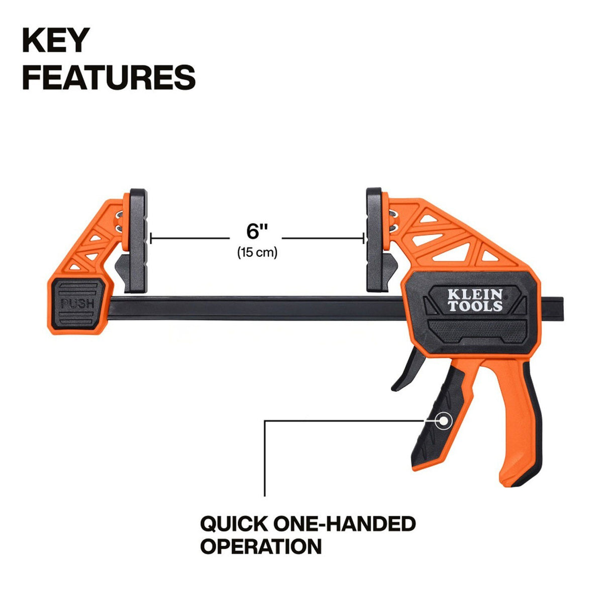 Klein 47555 Speed-Klamp 6-Inch Quick Clamp with 300-Pound Clamping Force (1 Pack) - 3