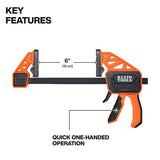 Klein 47555 Speed-Klamp 6-Inch Quick Clamp with 300-Pound Clamping Force (1 Pack) - 3