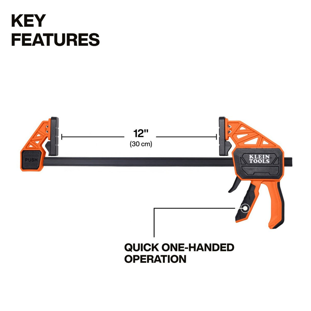 Klein 47556 Speed-Klamp 12-Inch Quick Clamp with 300-Pound Clamping Force - 2