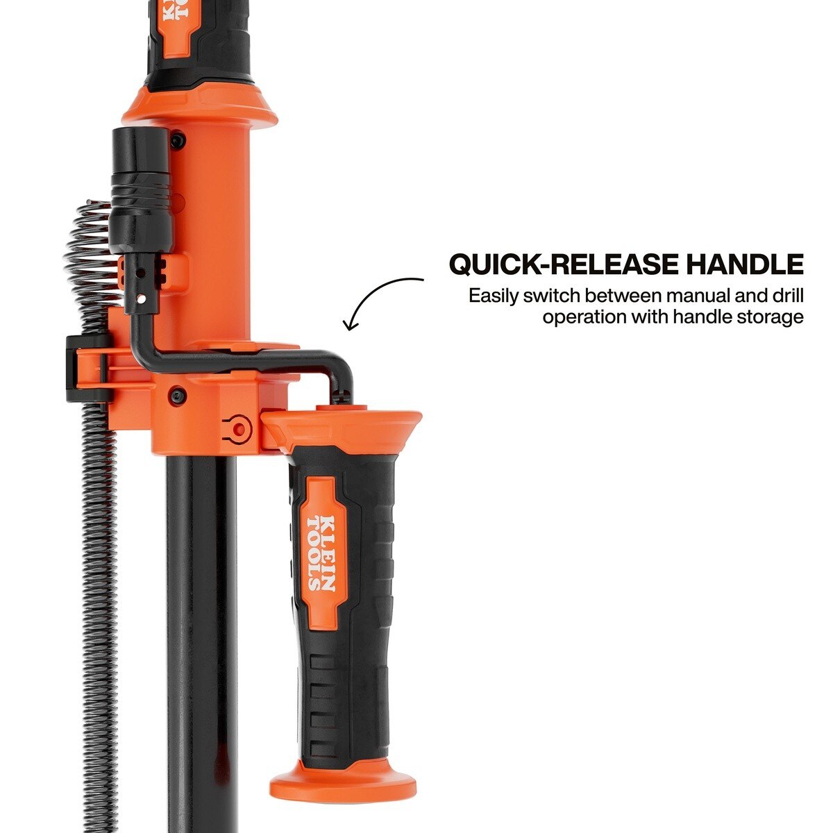 Klein 53017 3-Foot Steel Toilet Auger Manual or Drill Compatible for Clearing Toilet Clogs - 3