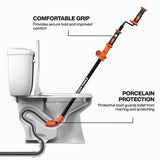 Klein 53017 3-Foot Steel Toilet Auger Manual or Drill Compatible for Clearing Toilet Clogs - 6
