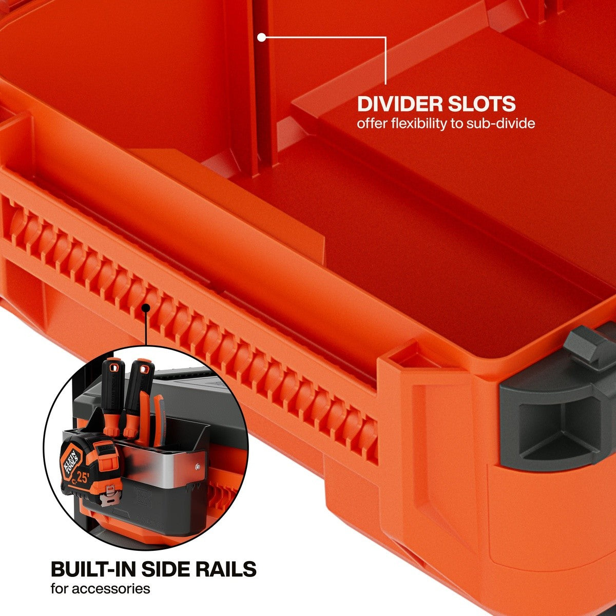 Klein 54300MBX MODbox Small Toolbox 22 in x 16.1 in x 7.5 in Heavy Duty Modular Tool Storage (1 Each) - 5