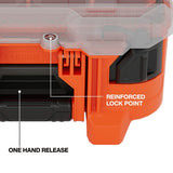 Klein 54500MBX MODbox Half Width Tall Component Box Organizer with Clear Stay-Put Lid IP65 Rated 10.9 in. x 15.5 in. x 5.2 in. (1 Pack) - 4