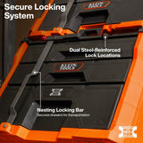 Klein 54890MB MODbox Three Drawer Rolling Toolbox with 10" Wheels and Locking Bar - 6