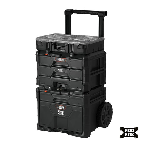 Klein 548BLKSTK MODbox Blackout Rolling Tool Storage Set with Drawers and Component Box (3 Piece Set)