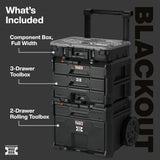 Klein 548BLKSTK MODbox Blackout Rolling Tool Storage Set with Drawers and Component Box (3 Piece Set) - 2