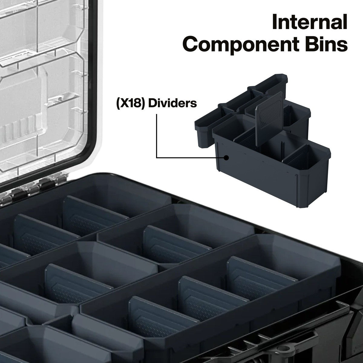 Klein 548BLKSTK MODbox Blackout Rolling Tool Storage Set with Drawers and Component Box (3 Piece Set) - 10