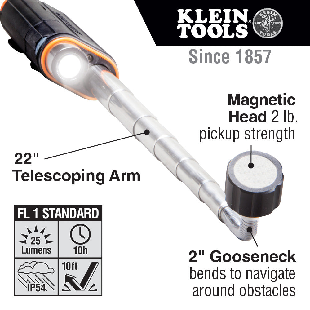 Klein 56027 Telescoping Magnetic LED Pickup Tool - 3