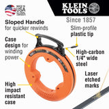 Klein 56335 Wide Steel Fish Tape, 1/4-Inch x 25-Foot - 2