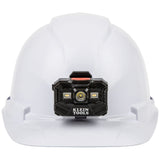 Klein 60107RL Hard Hat, Non-Vented, Cap Style with Rechargeable Headlamp, White