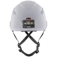 Klein 60150 Safety Helmet, Vented Class C with Rechargeable Headlamp, White (Each)