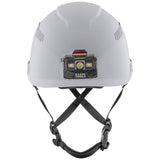Klein 60150 Safety Helmet, Vented Class C with Rechargeable Headlamp, White (Each)