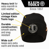 Klein 60388 Heavy Knit Hat, Black, Vintage Patch Logo (One Size Fits Most) - 2