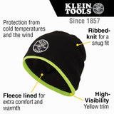 Klein 60391 Knit Beanie with Fleece Lining and High-Visibility Trim - 2
