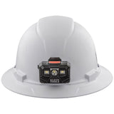 Klein 60406RL Hard Hat, Non-Vented, Full Brim with Rechargeable Headlamp, White (Each)