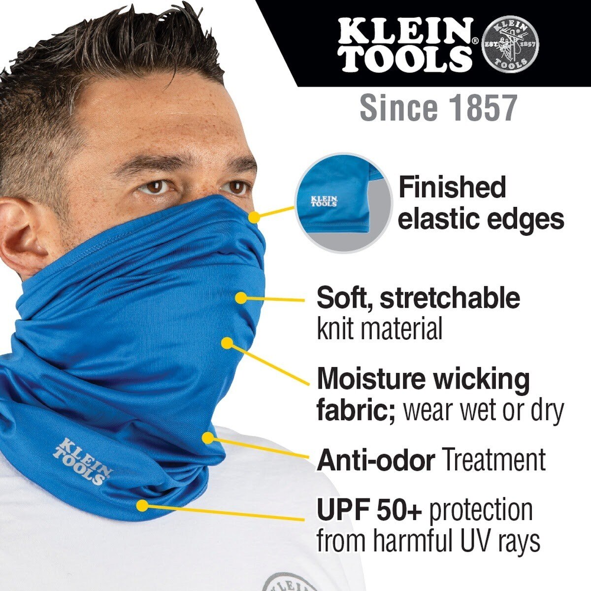Klein 60439 Neck and Face Cooling Band, Blue (One Size) - 2